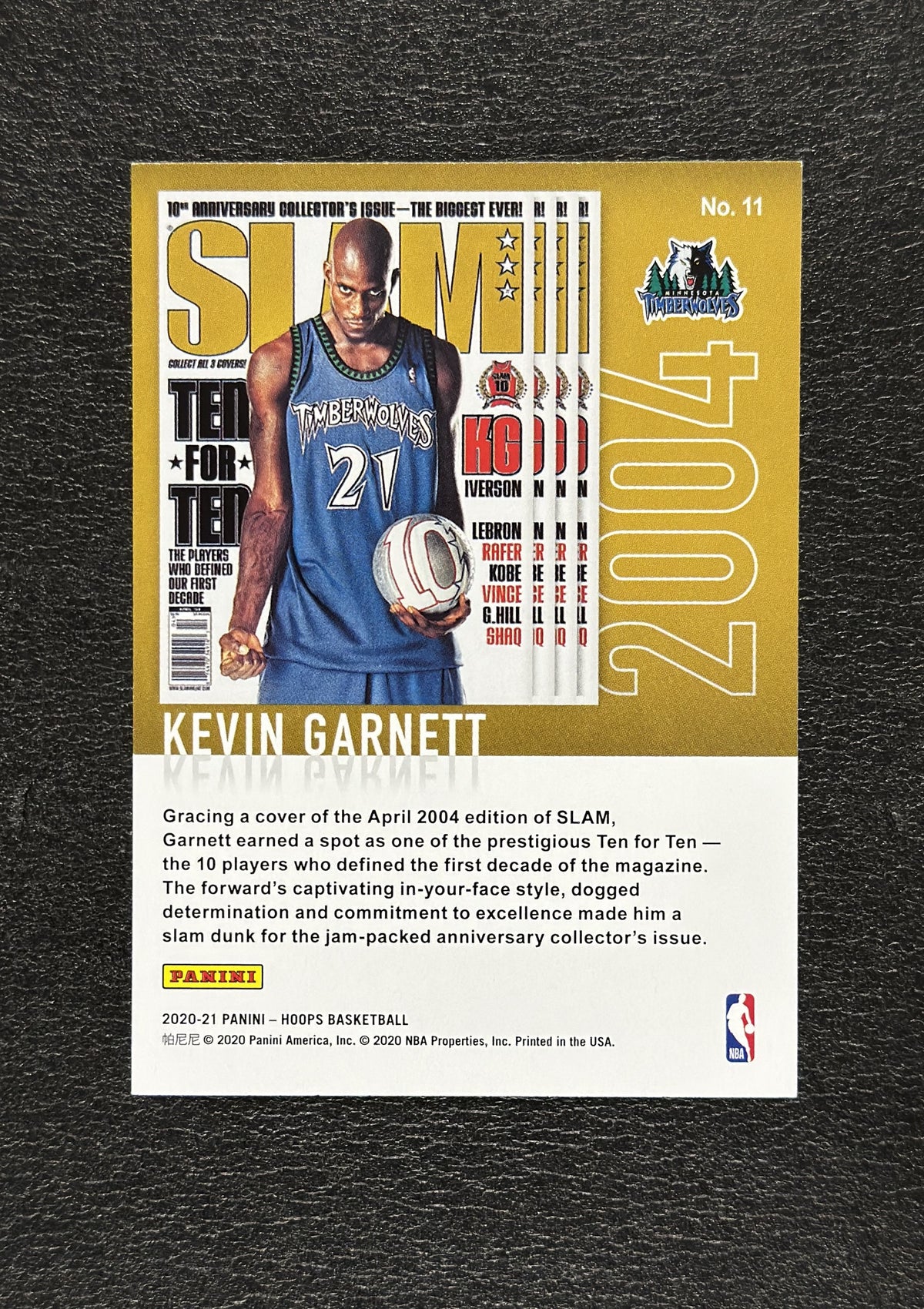 2020-21 Panini NBA Hoops Kevin Garnett SLAM Winter #11 - back