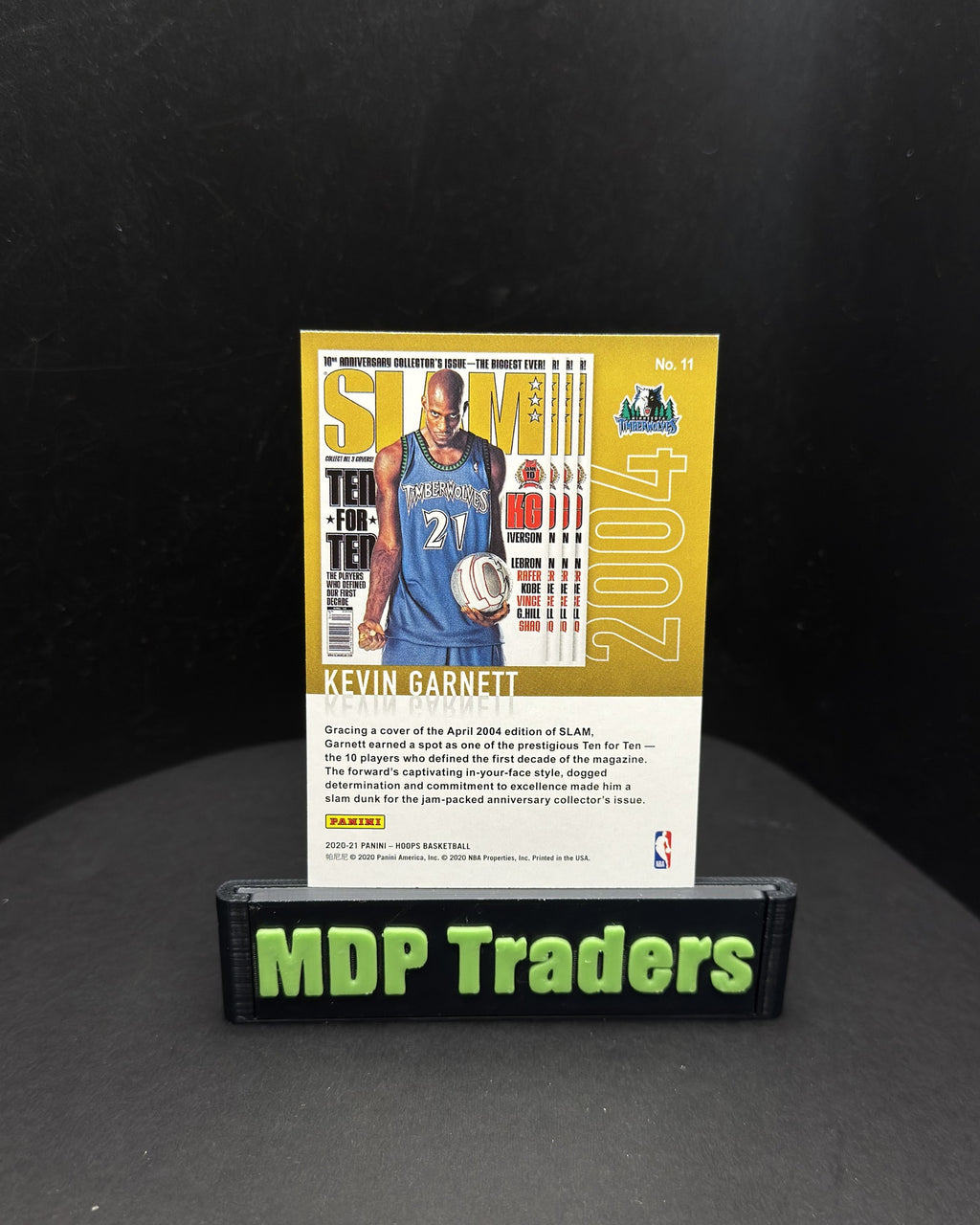 2020-21 Panini NBA Hoops Kevin Garnett SLAM Winter #11 - display back