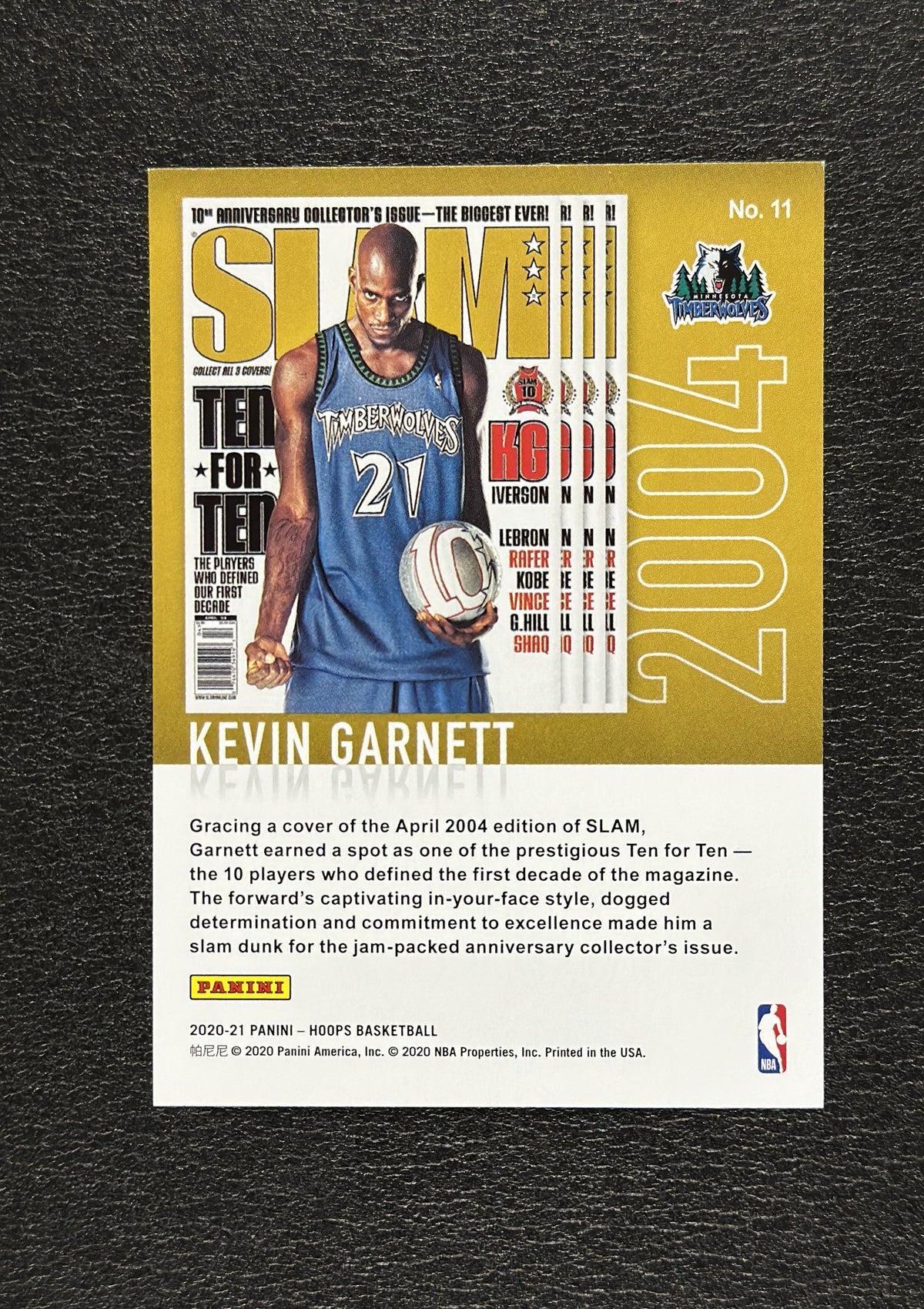 2020-21 Panini NBA Hoops Kevin Garnett SLAM #11 - back