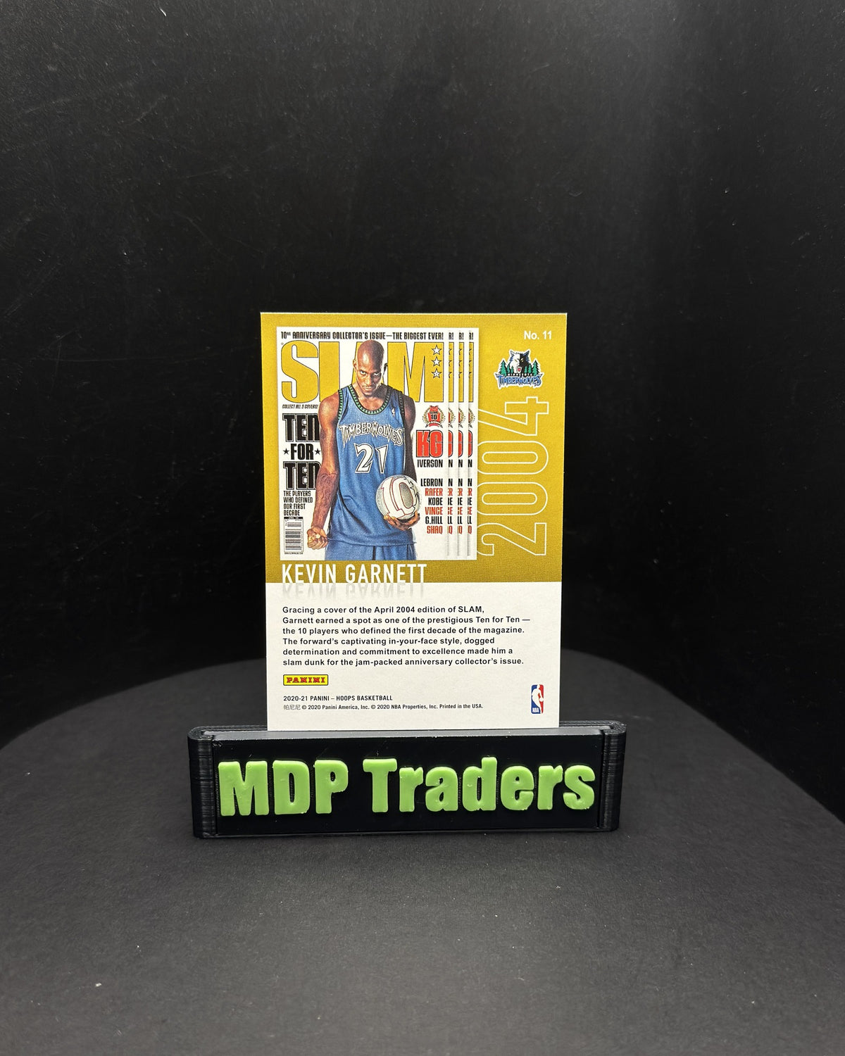 2020-21 Panini NBA Hoops Kevin Garnett SLAM #11 - display back