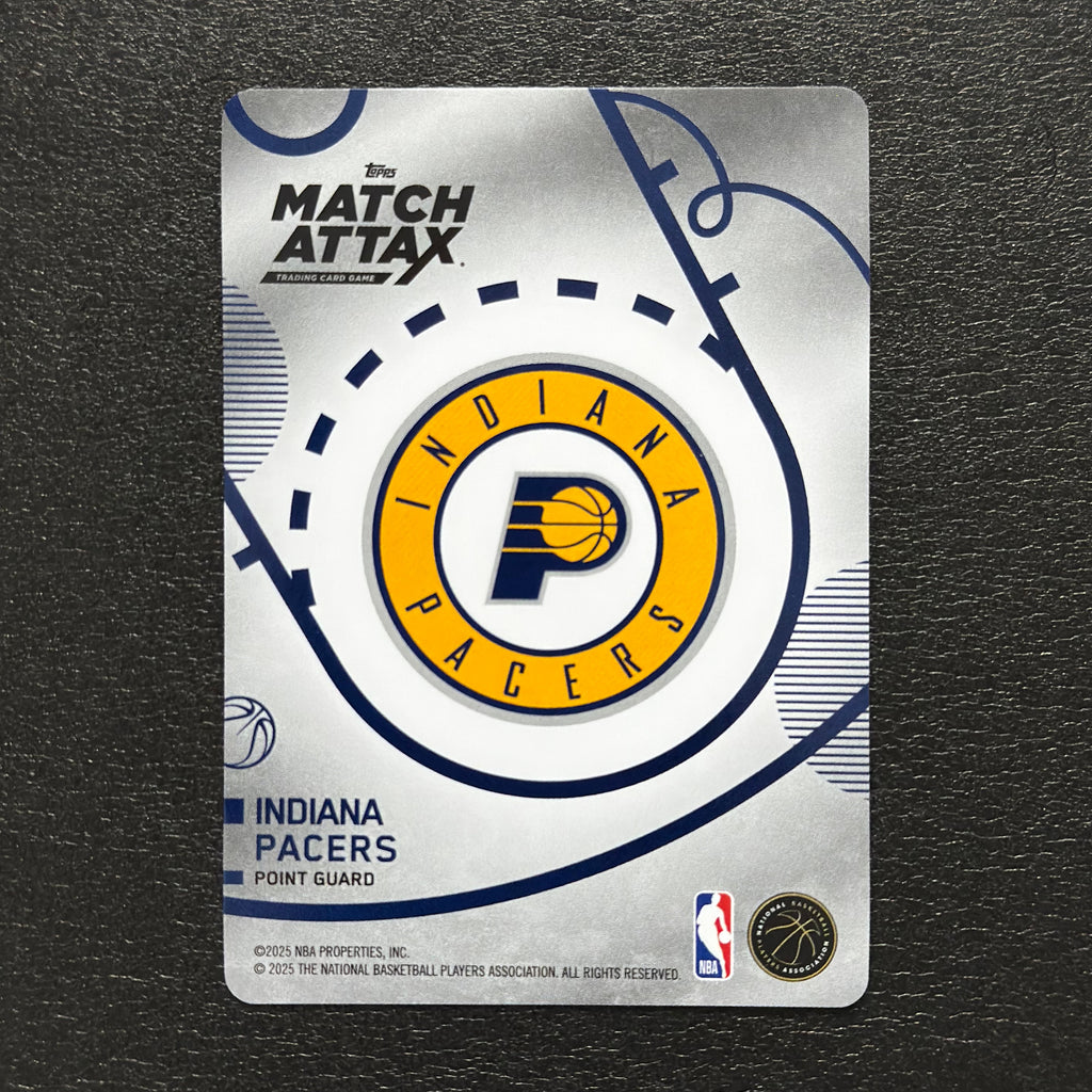 2025-26 Topps Match Attax NBA Tyrese Haliburton #28 White Base – exact card, flat back