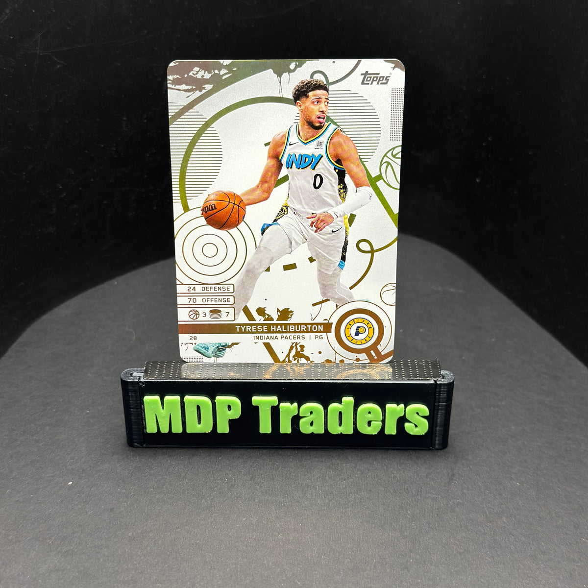 2025-26 Topps Match Attax NBA Tyrese Haliburton #28 White Base – exact card, stand front