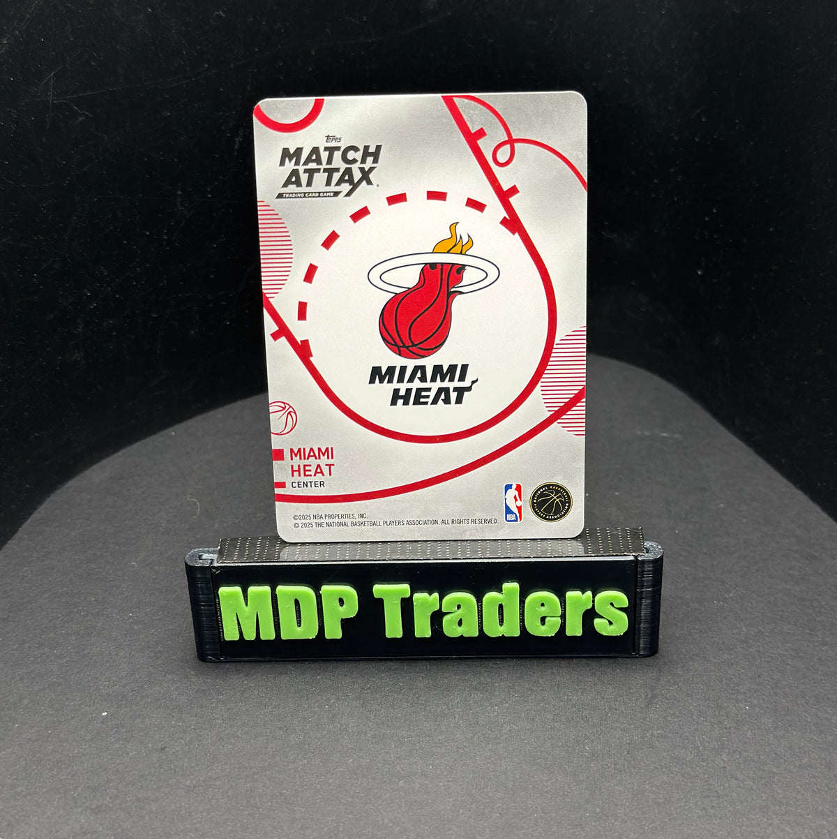 2025-26 Topps Match Attax Bam Adebayo #46 White Base - back, stand view