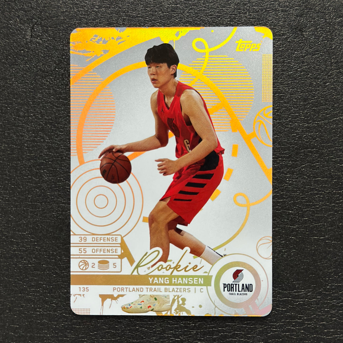 2025-26 Topps Match Attax Yang Hansen #135 White Base - front, flat view