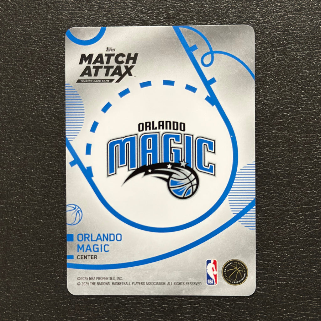 2025-26 Topps Match Attax Wendell Carter Jr. #54 White Base - back, flat view