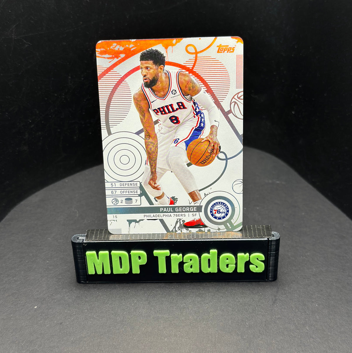 2025-26 Topps Match Attax Paul George #15 White Base - front, stand view