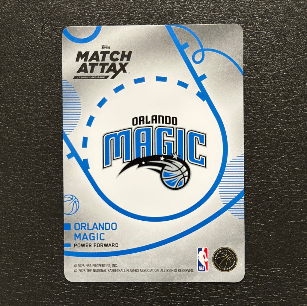 2025-26 Topps Match Attax Paolo Banchero #53 White Base - back, flat view