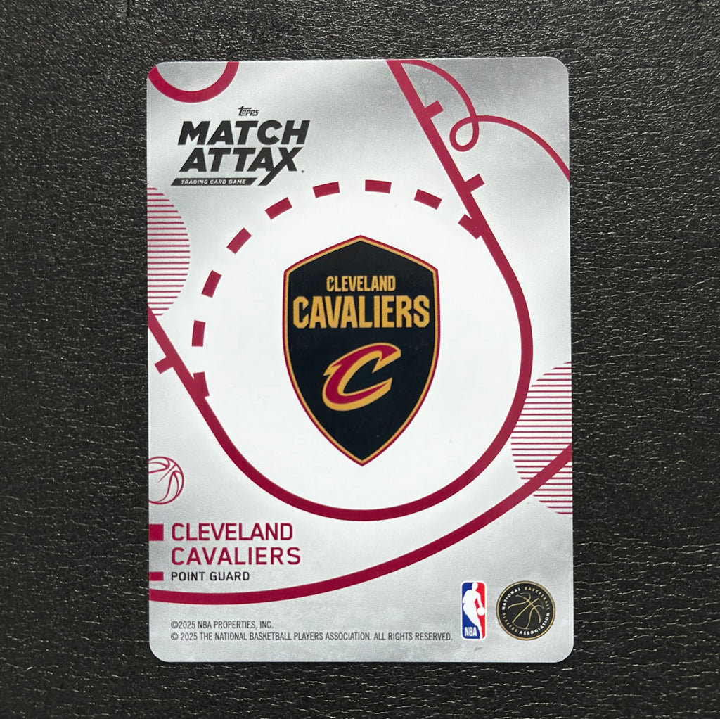2025-26 Topps Match Attax Darius Garland #49 White Base - back, flat view