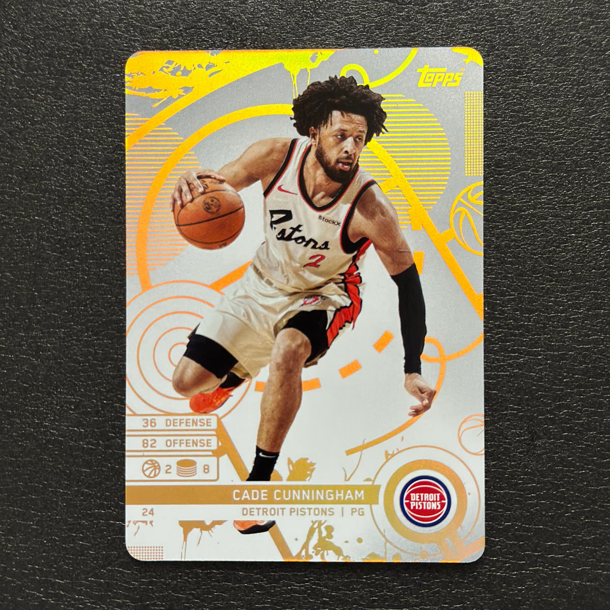 2025-26 Topps Match Attax Cade Cunningham #24 White Base - front, flat view