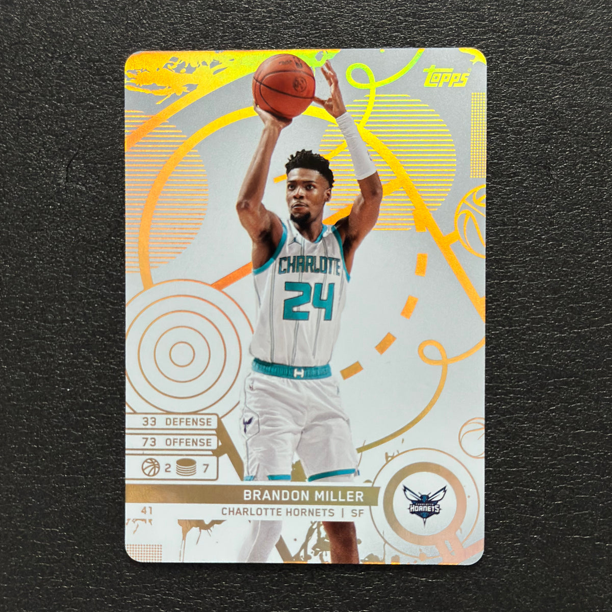 2025-26 Topps Match Attax Brandon Miller #41 White Base - front, flat view