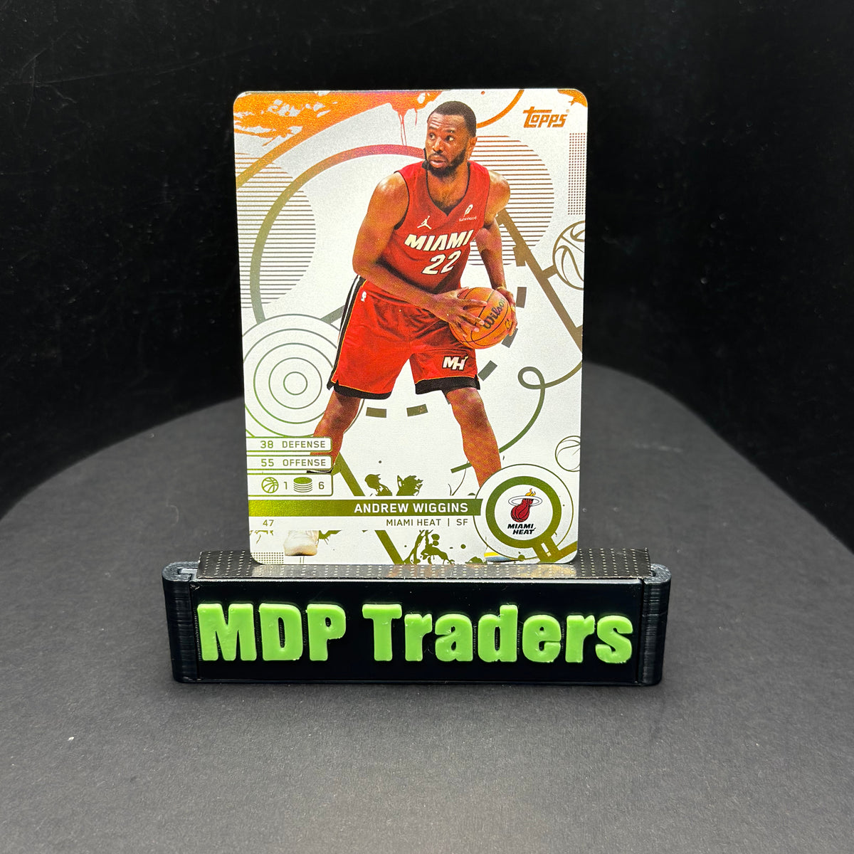 2025-26 Topps Match Attax Andrew Wiggins #47 White Base - front, stand view