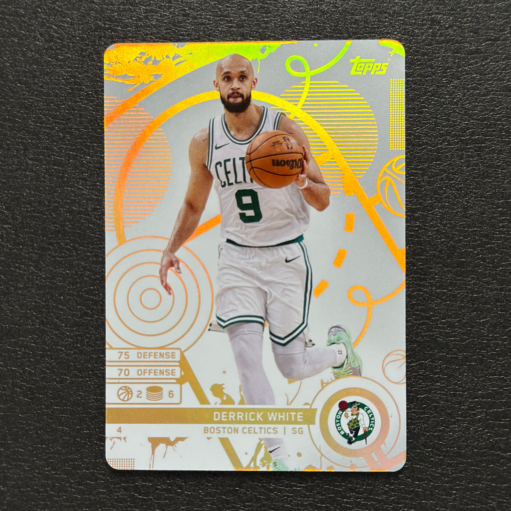 2025-26 Topps Match Attax Derrick White #4 White Base - front, flat view
