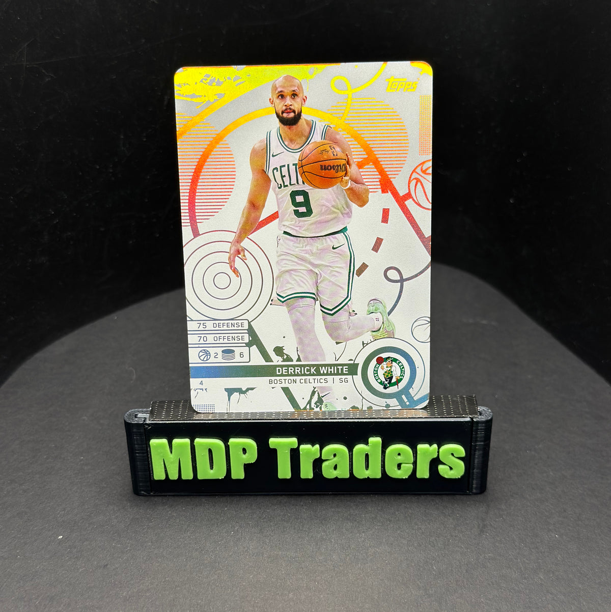 2025-26 Topps Match Attax Derrick White #4 White Base - front, stand view