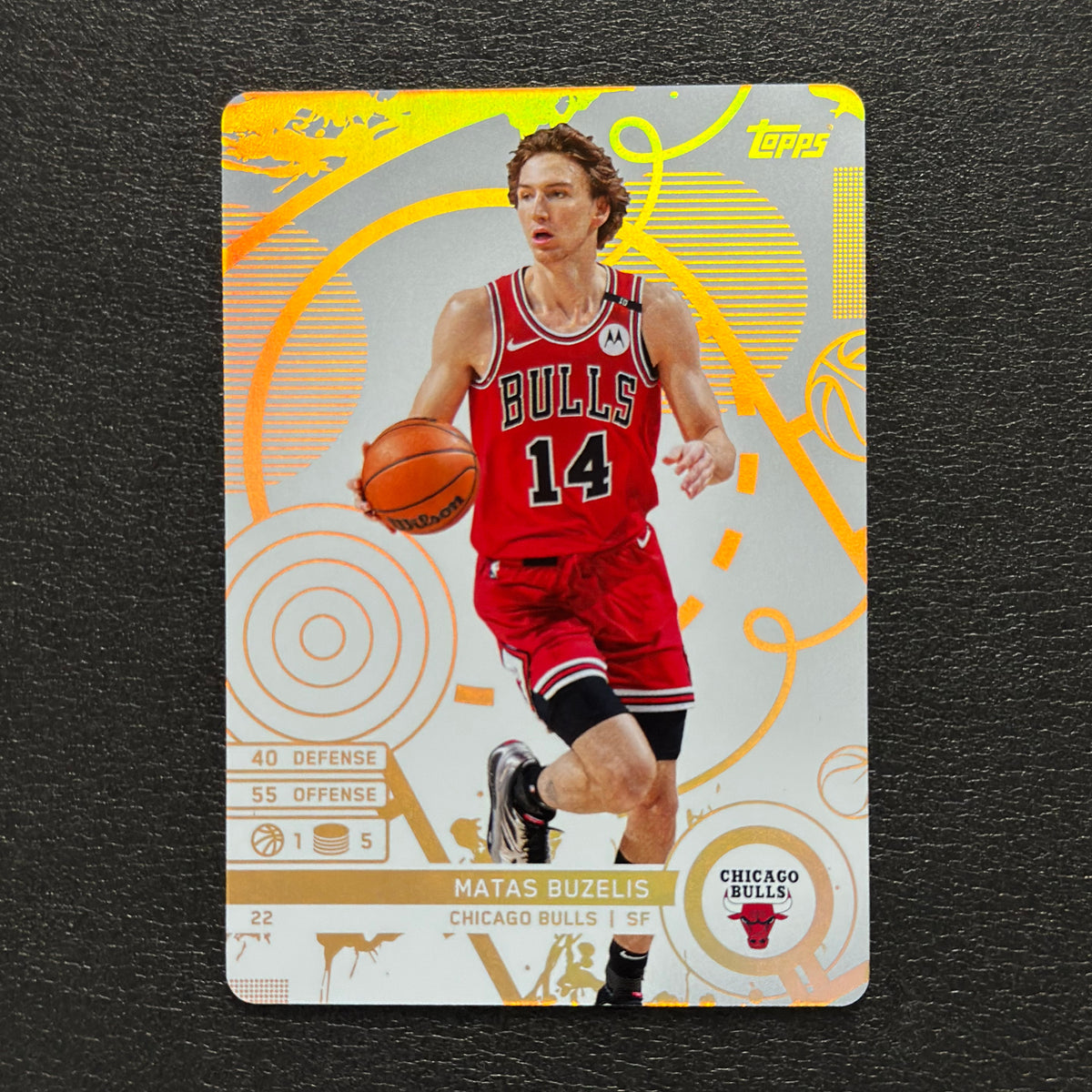 2025-26 Topps Match Attax Matas Buzelis #22 White Base - front, flat view