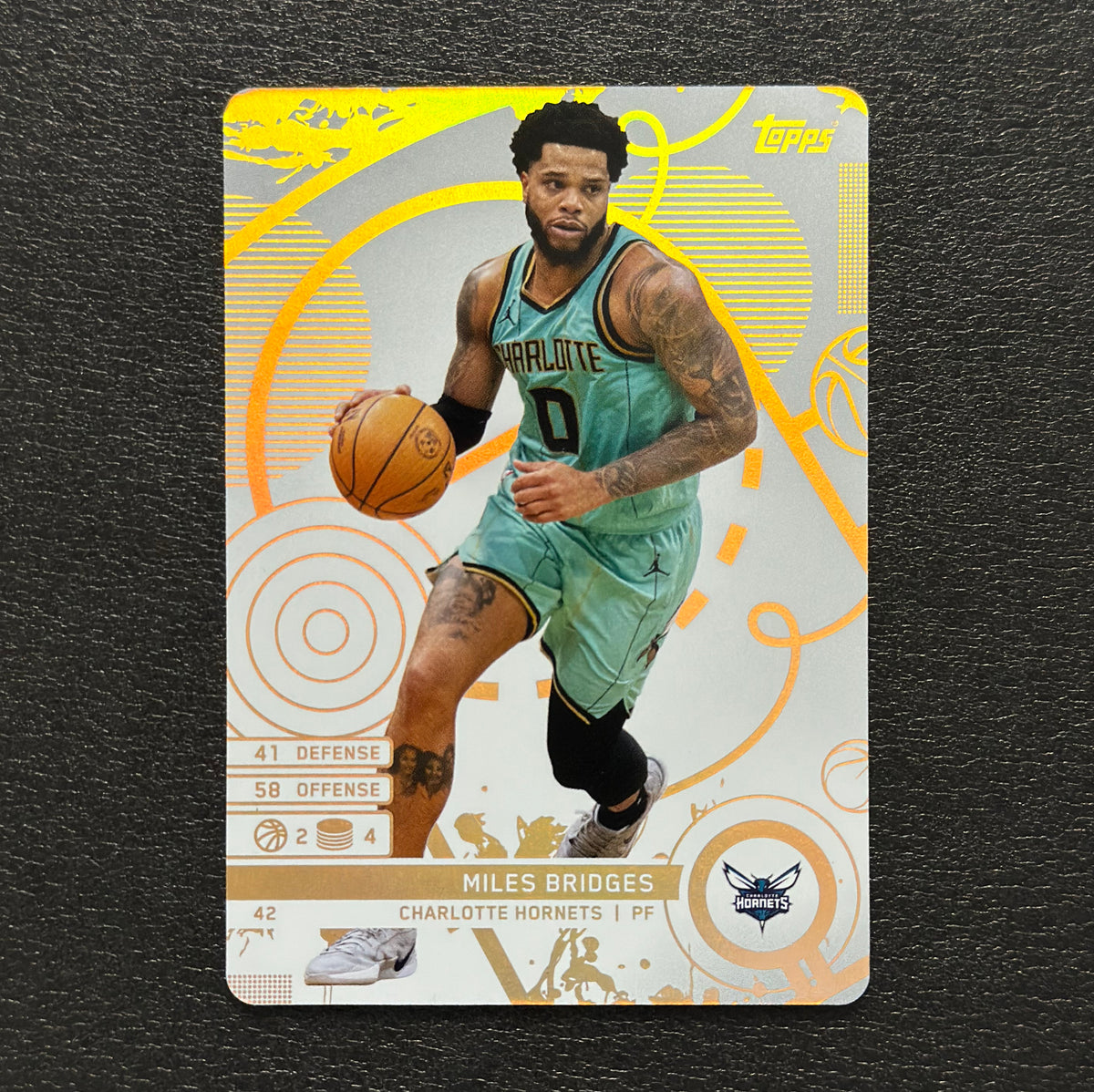2025-26 Topps Match Attax Miles Bridges #42 White Base - front, flat view