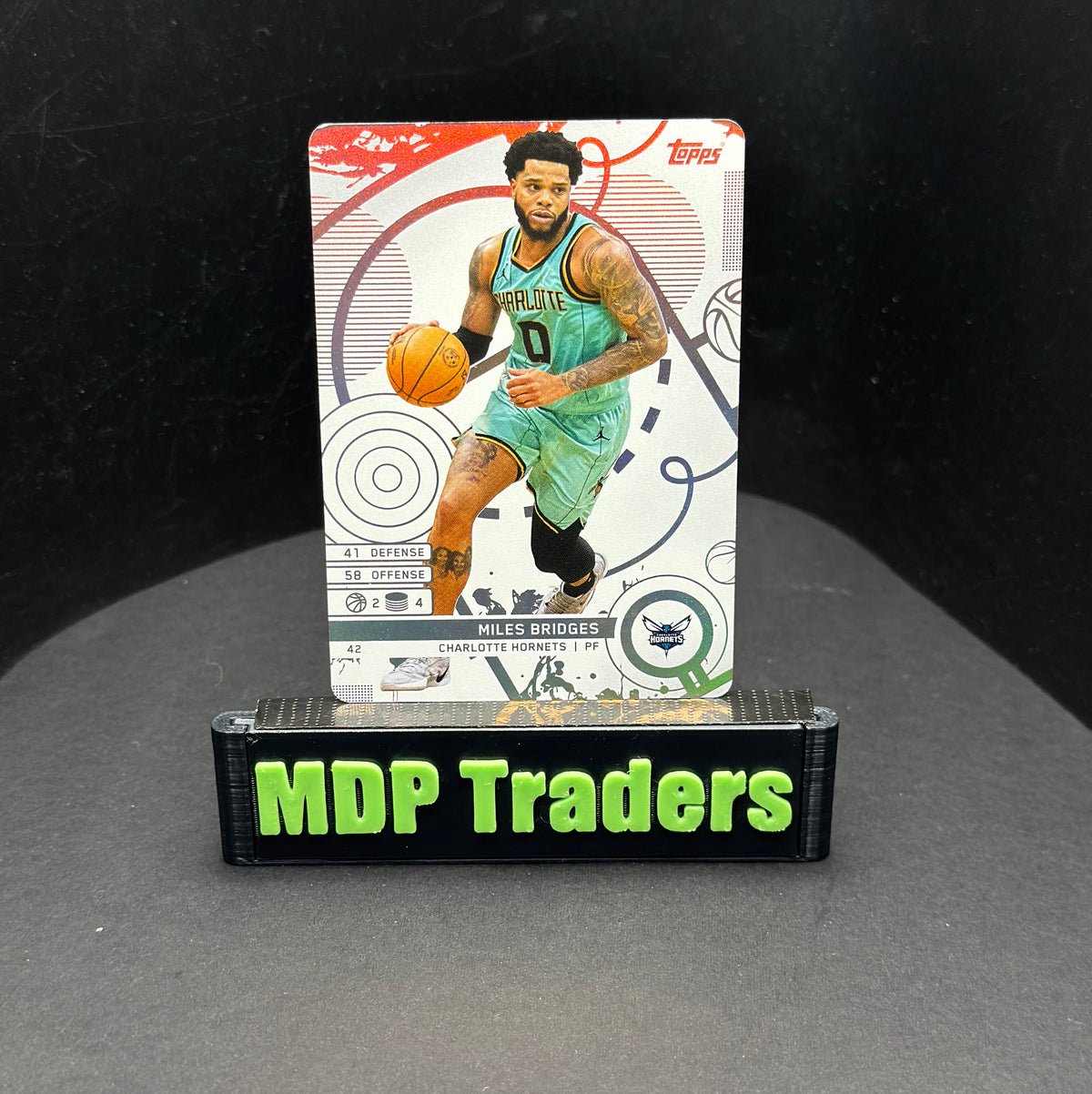 2025-26 Topps Match Attax Miles Bridges #42 White Base - front, stand view