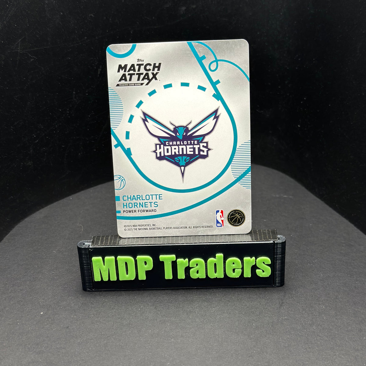2025-26 Topps Match Attax Miles Bridges #42 White Base - back, stand view