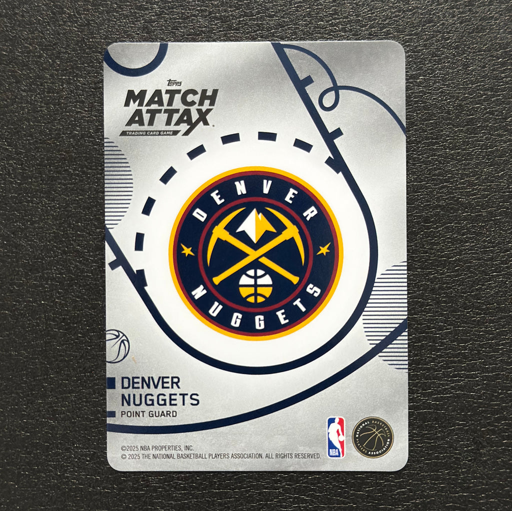 2025-26 Topps Match Attax Jamal Murray #62 White Base - back, flat view