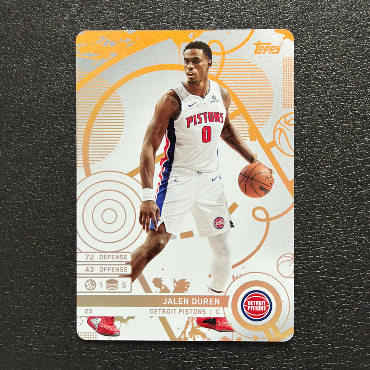 2025-26 Topps Match Attax Jalen Duren #25 White Base - front, flat view