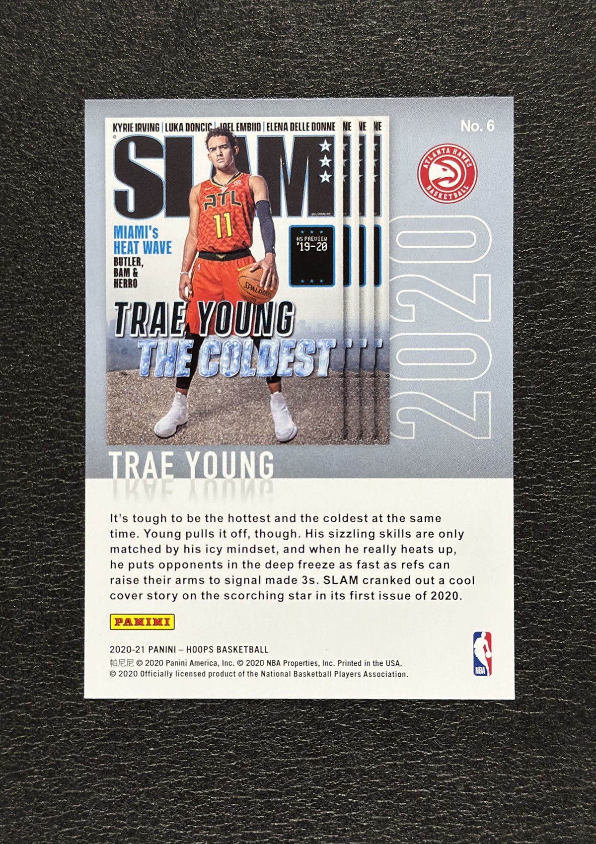2020-21 Panini NBA Hoops Trae Young SLAM Winter #6 - back