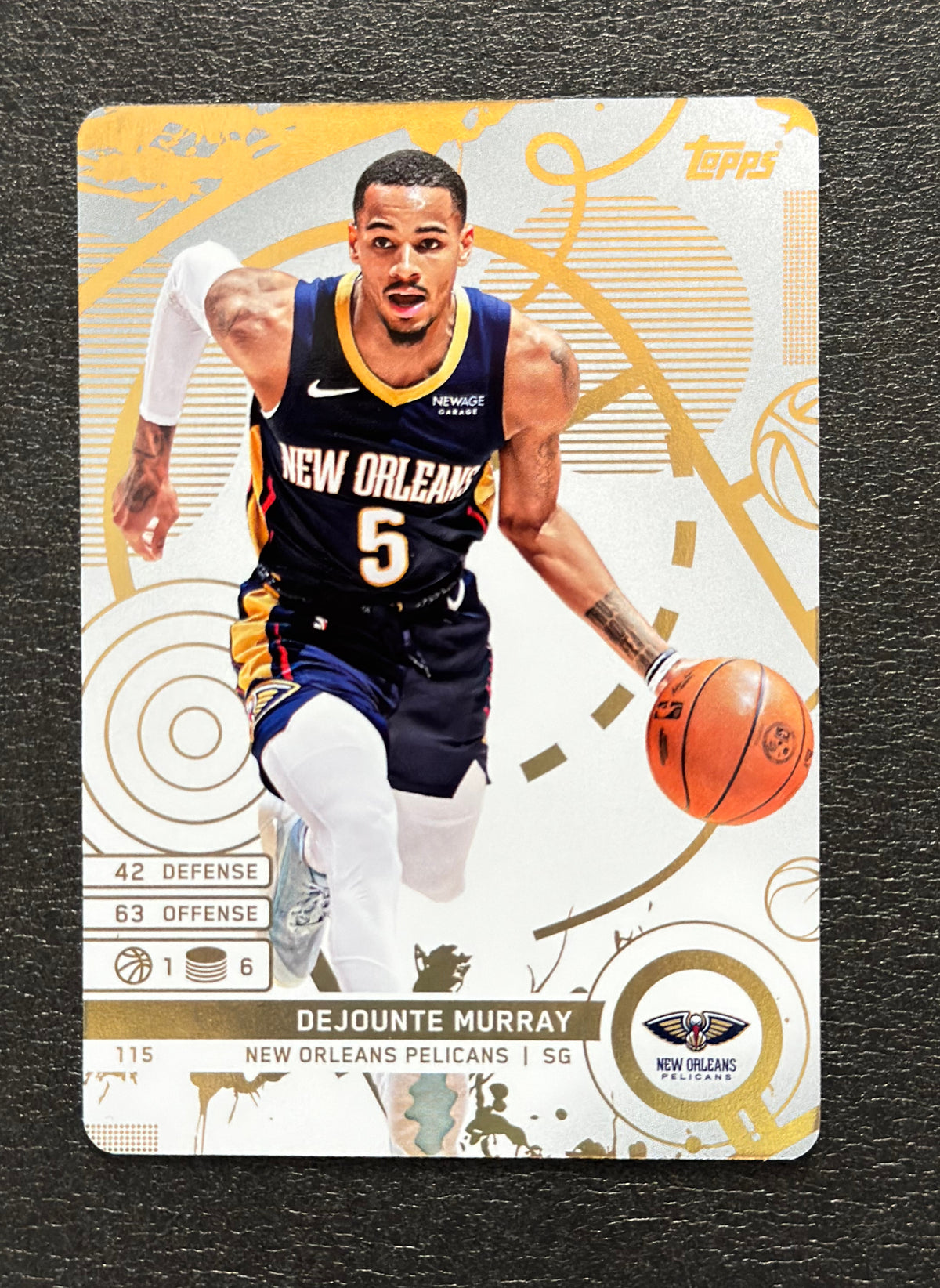 2025-26 Topps Match Attax Dejounte Murray #115 White Base — flat front