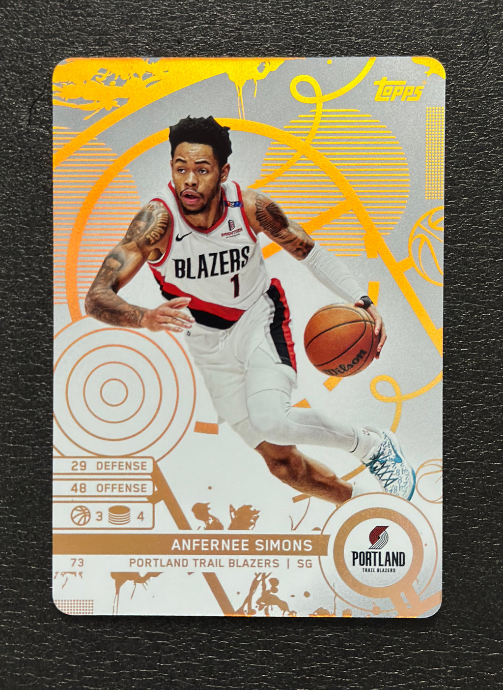 2025-26 Topps Match Attax Anfernee Simons #73 White Base — flat front