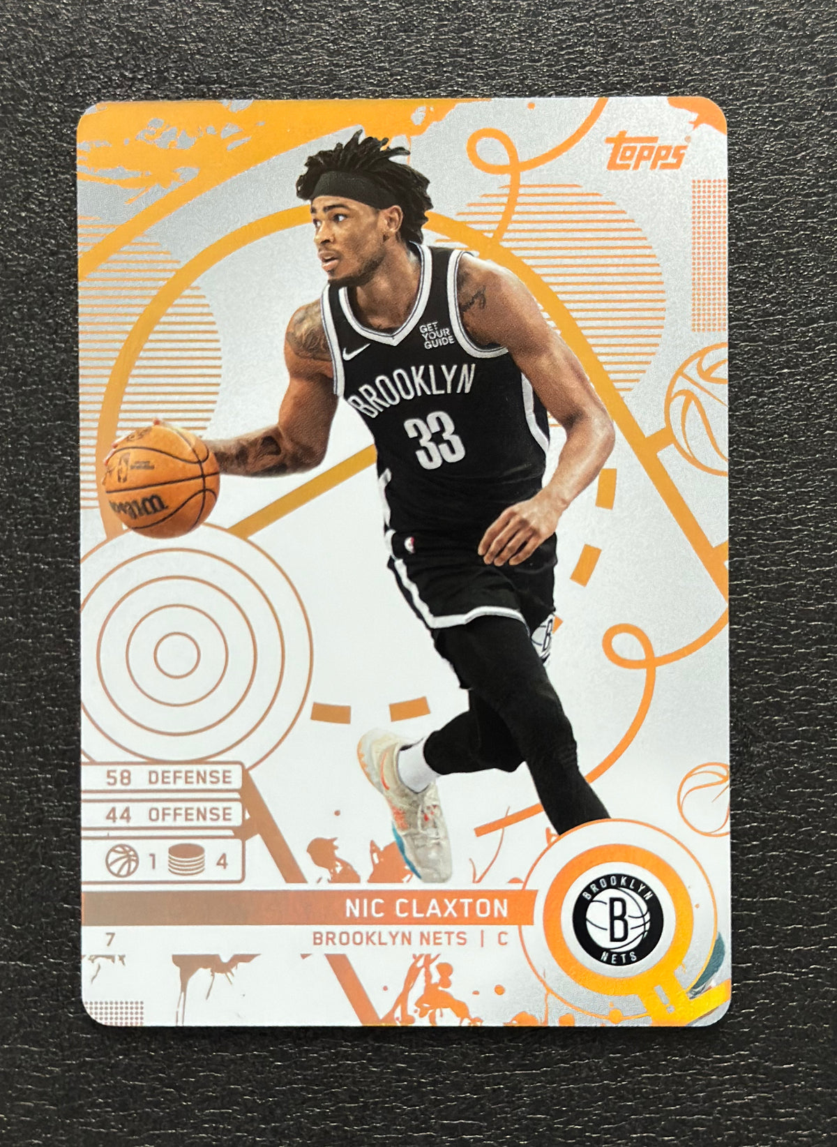 2025-26 Topps Match Attax Nic Claxton #7 White Base — flat front