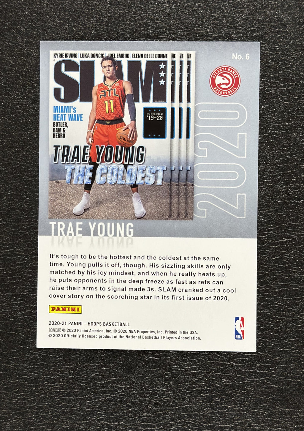 2020-21 Panini NBA Hoops Trae Young SLAM #6 - back