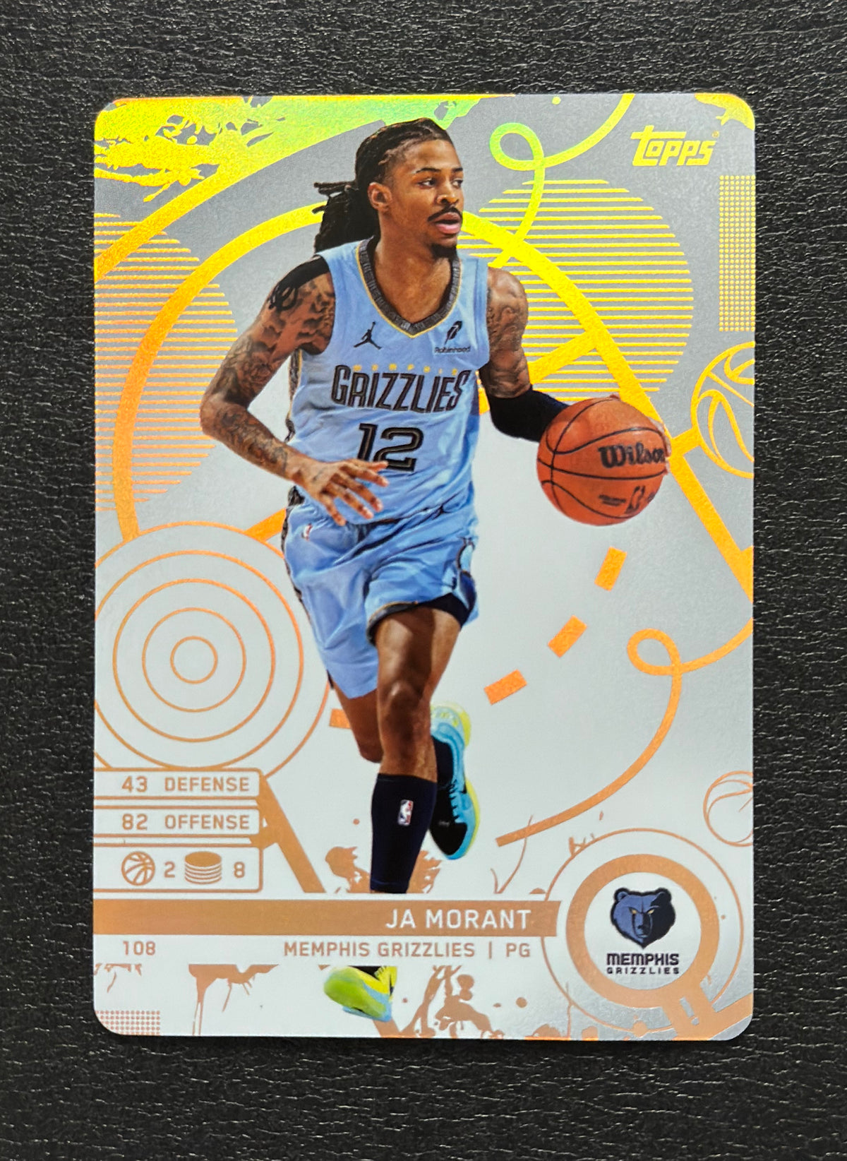 2025-26 Topps Match Attax Ja Morant #108 White Base — flat front