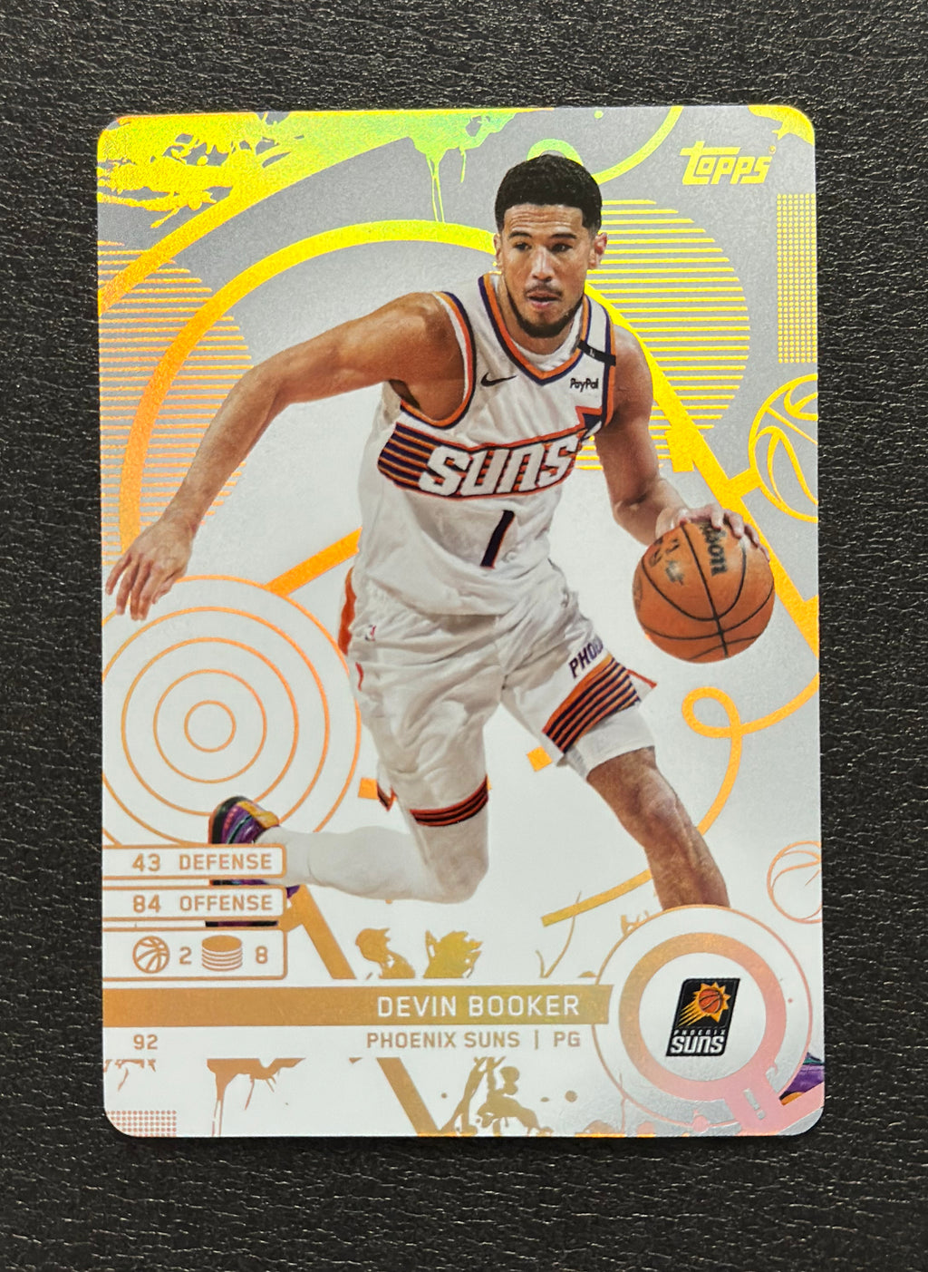 2025-26 Topps Match Attax Devin Booker #92 White Base — flat front