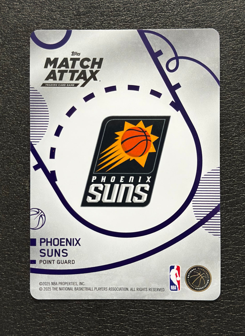 2025-26 Topps Match Attax Devin Booker #92 White Base — flat back