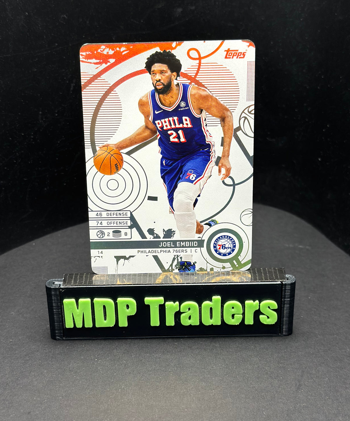 2025-26 Topps Match Attax Joel Embiid #14 White Base — stand front