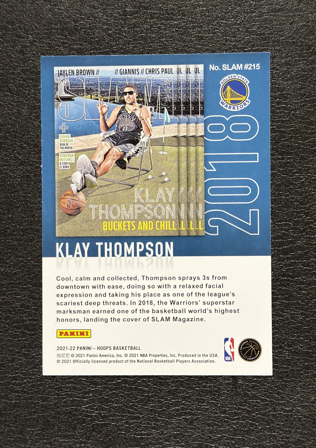 2021-22 Panini NBA Hoops Klay Thompson SLAM Winter #215 - back