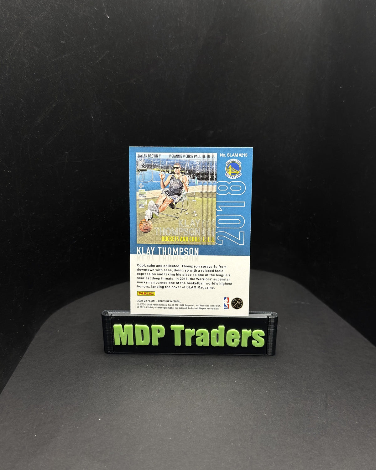 2021-22 Panini NBA Hoops Klay Thompson SLAM #215 - display back