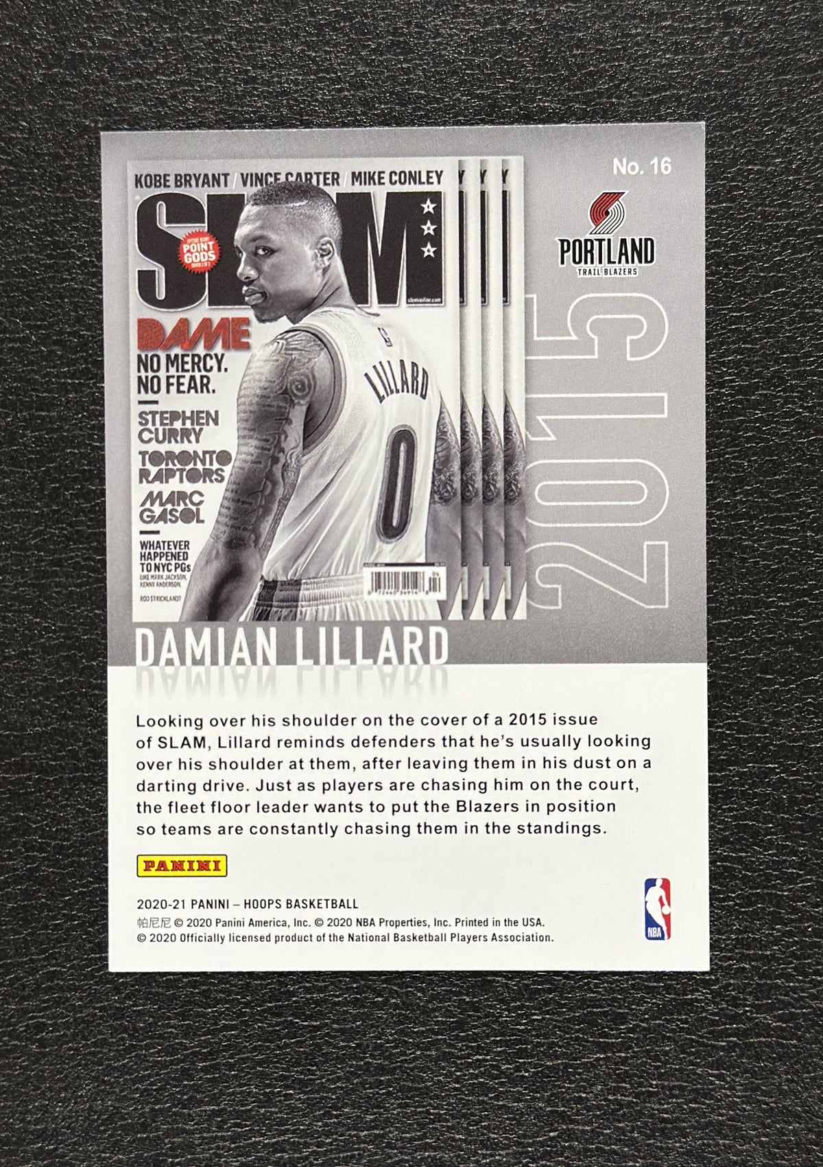 2020-21 Panini NBA Hoops Damian Lillard SLAM Winter #16 - back