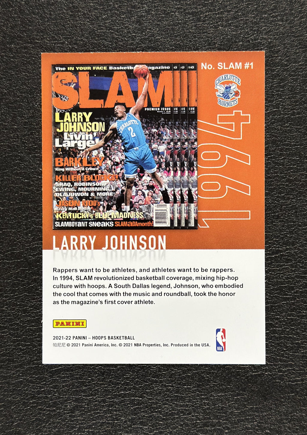 2021-22 Panini NBA Hoops Larry Johnson SLAM Winter #1 - back