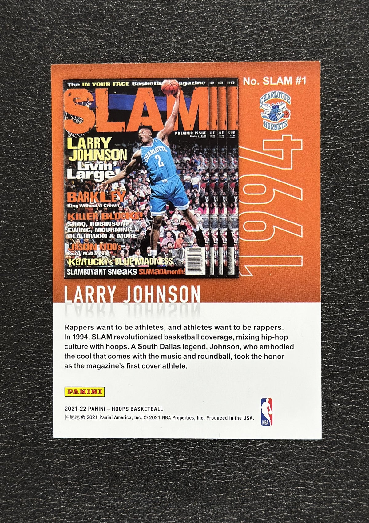 2021-22 Panini NBA Hoops Larry Johnson SLAM #1 - back