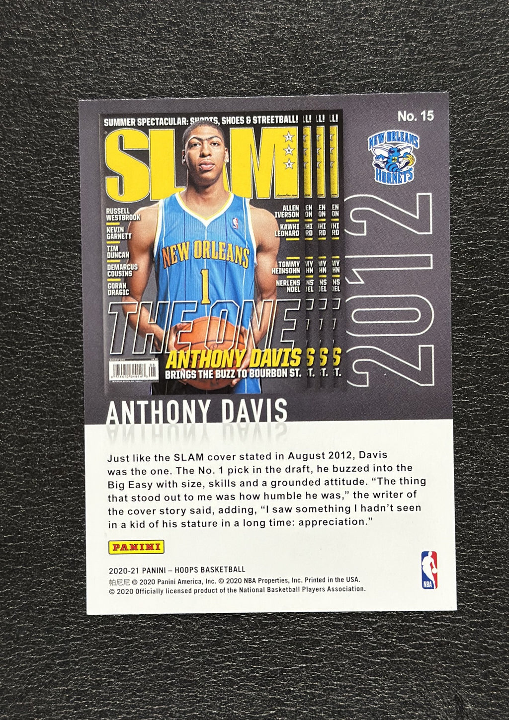 2020-21 Panini NBA Hoops Anthony Davis SLAM #15 - back