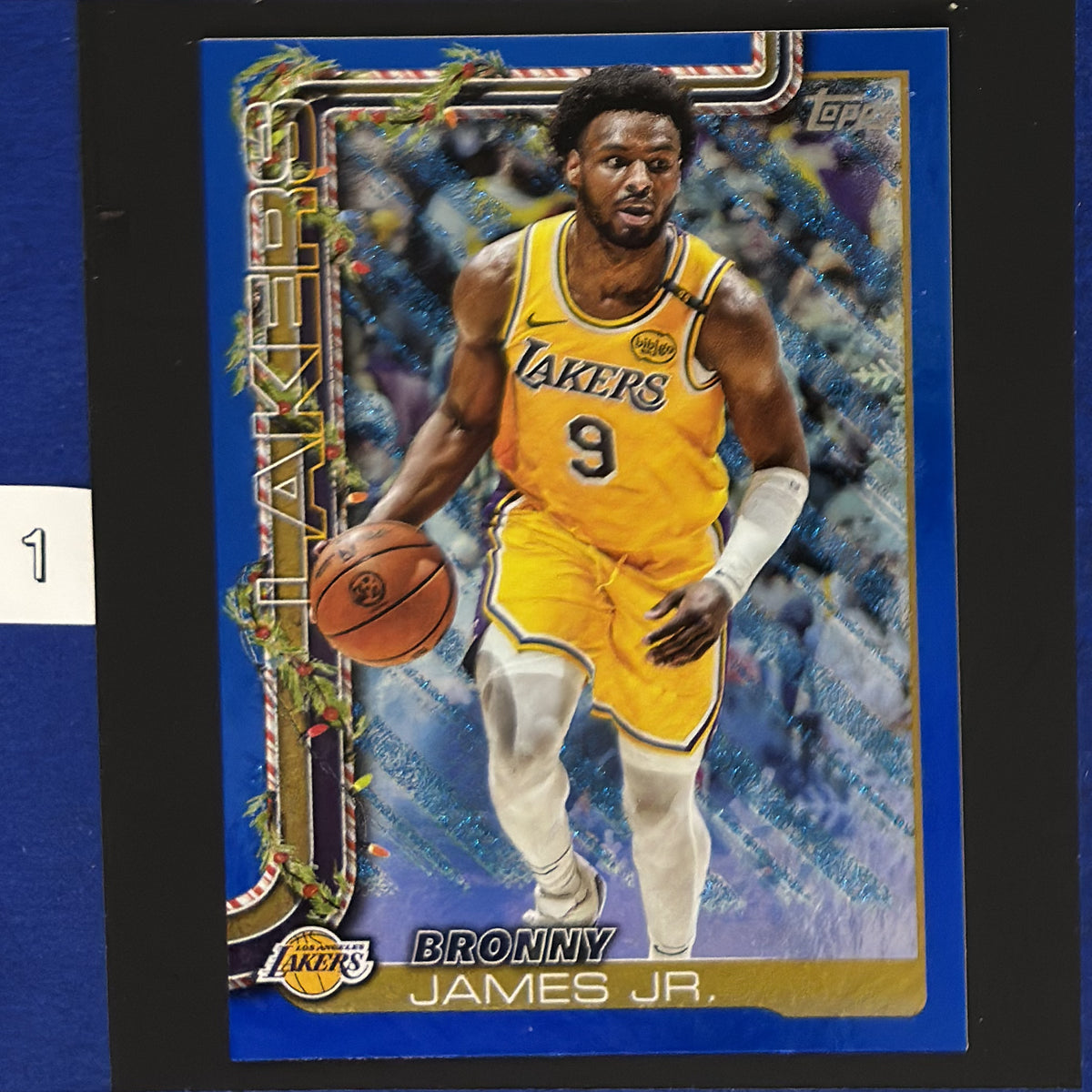 2025-26 Topps Holiday Blue Holiday Bronny James Jr. #H121 — front view