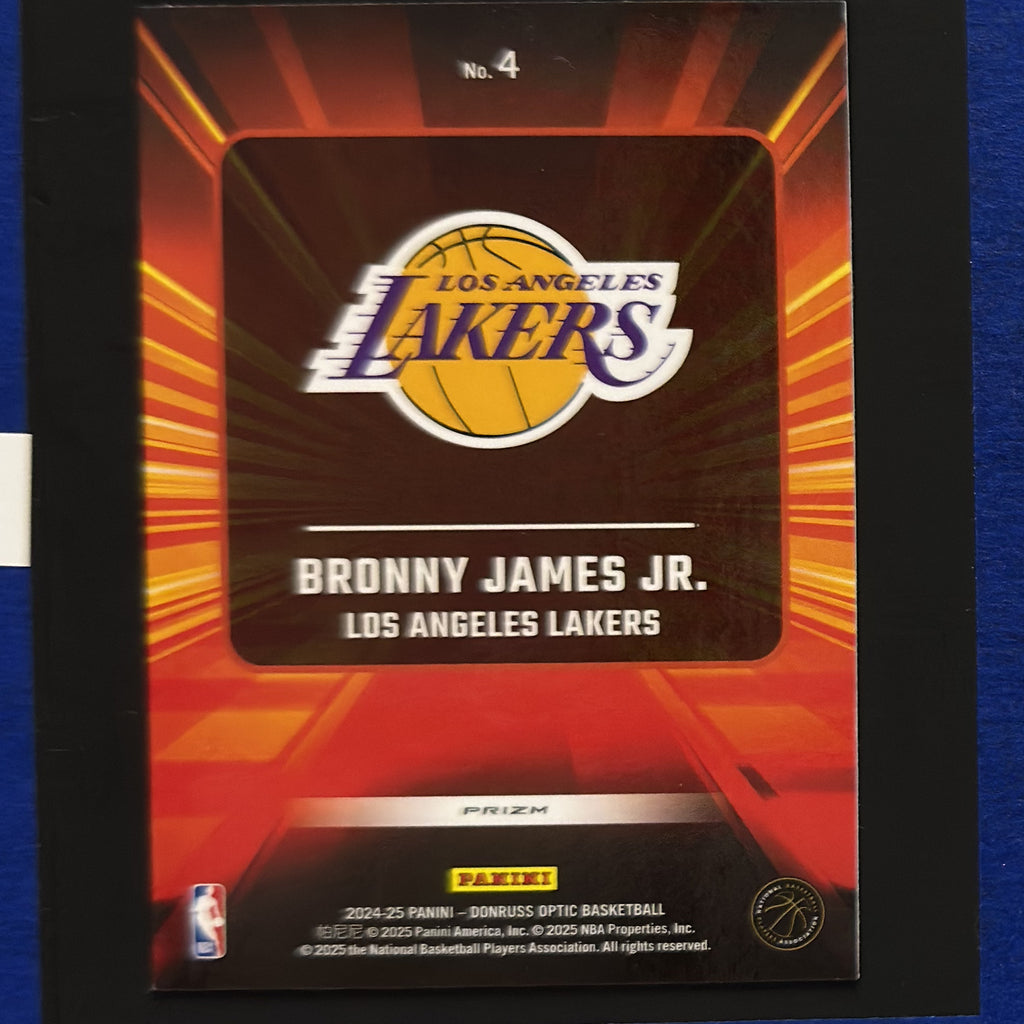 2024-25 Panini Donruss Optic Express Lane Purple Bronny James Jr. RC #4 — back view