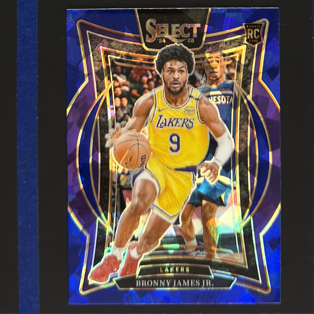 2024-25 Panini Select Concourse Blue Cracked Ice Bronny James Jr. RC #90 — front view