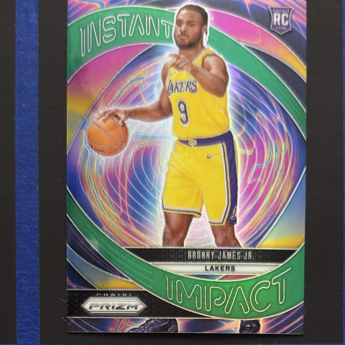 2024-25 Panini Prizm Instant Impact Green Bronny James Jr. RC #7 — front view
