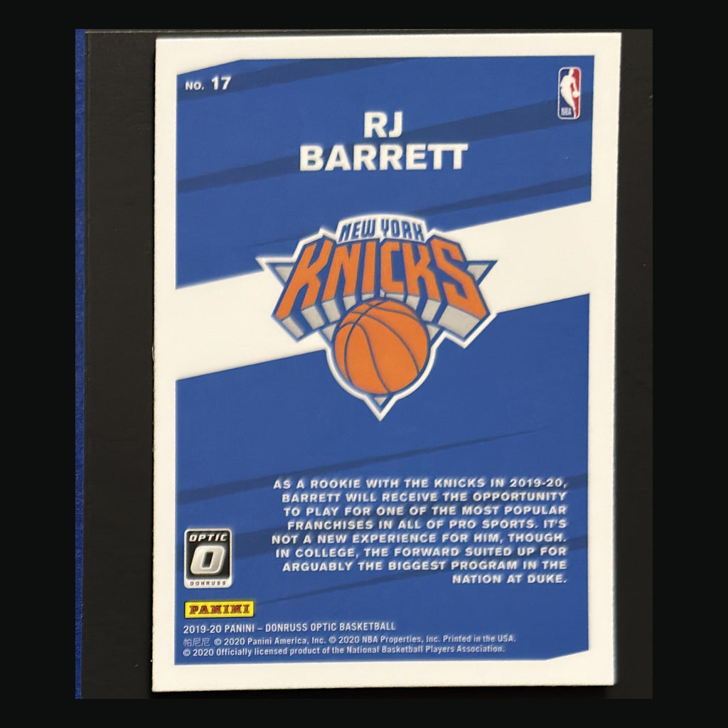 2019-20 Panini Donruss Optic My House! R.J. Barrett RC #17 — back view