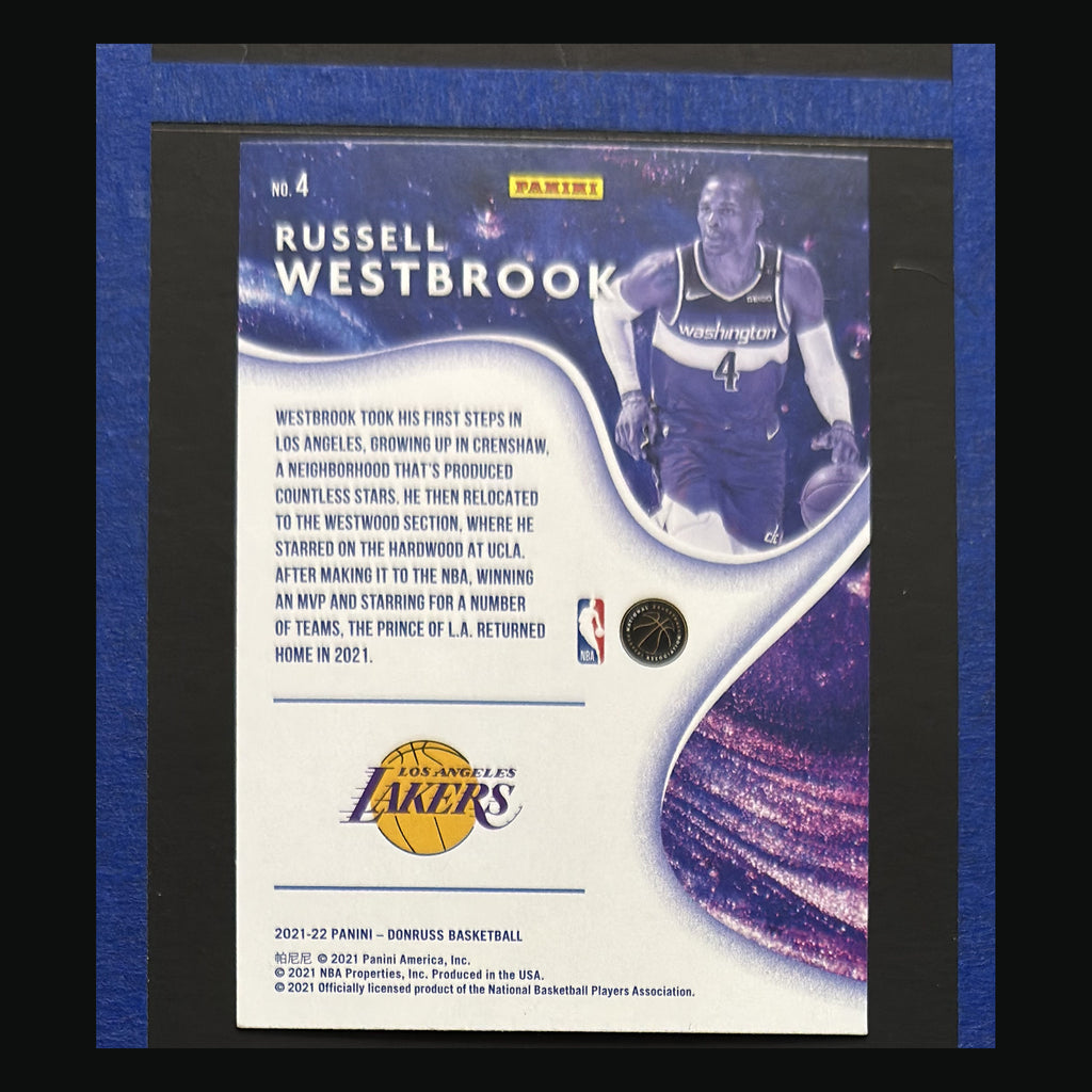 2021-22 Panini Donruss Complete Players Russell Westbrook #4 — back view