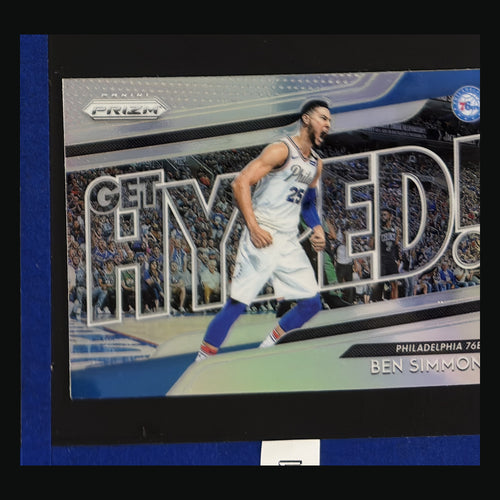 2018-19 Panini Prizm Get Hyped! Silver Prizm Ben Simmons #9 — front view