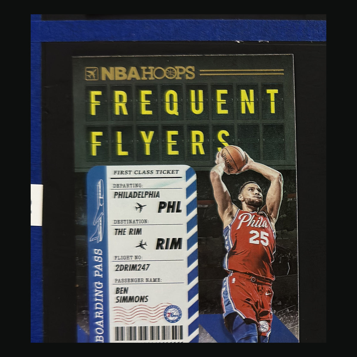 2020-21 Panini NBA Hoops Frequent Flyers Holo Ben Simmons #10 — front view