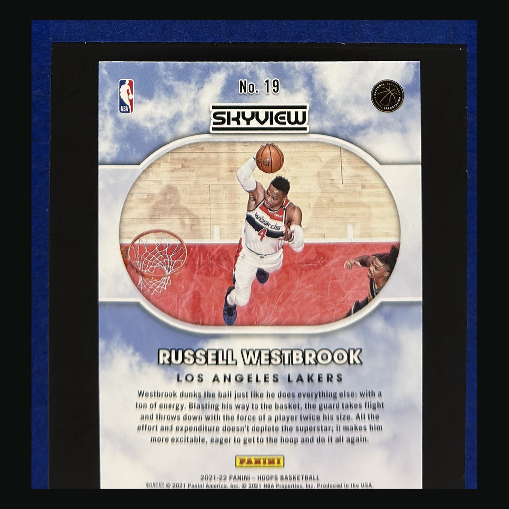 2021-22 Panini NBA Hoops Skyview Russell Westbrook #19 — back view