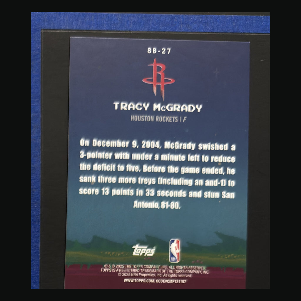 2025-26 Topps 8-Bit Ballers Sand-Glitter Holo Foil Tracy McGrady #8B-27 — back view