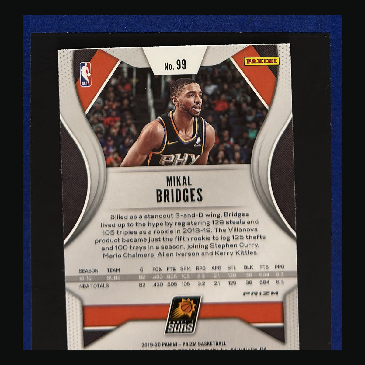 2019-20 Panini Prizm Silver Prizm Mikal Bridges #99 back