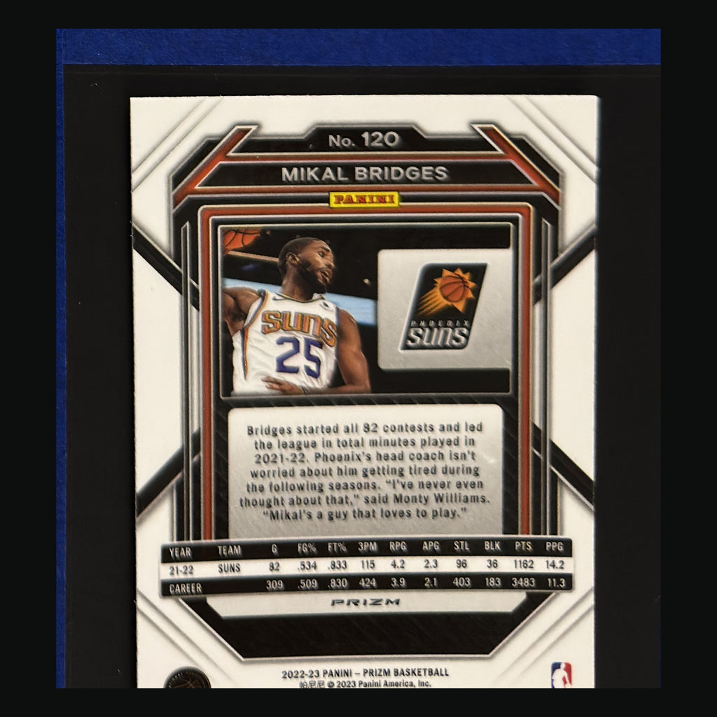 2022-23 Panini Prizm Red Cracked Ice Mikal Bridges #120 back